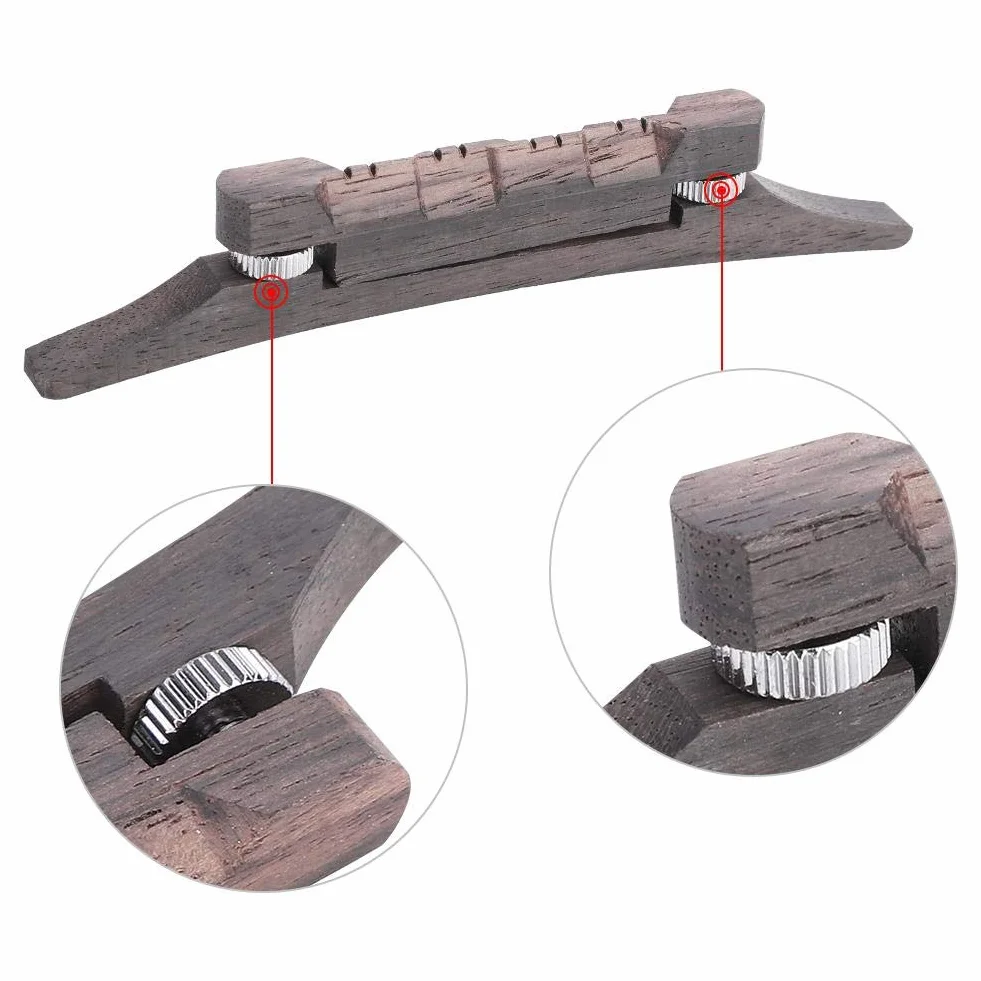 Mandolinowy mostek sznurkowy, palisander regulowana wysokość mostka mandolina instrument DIY części naprawcze