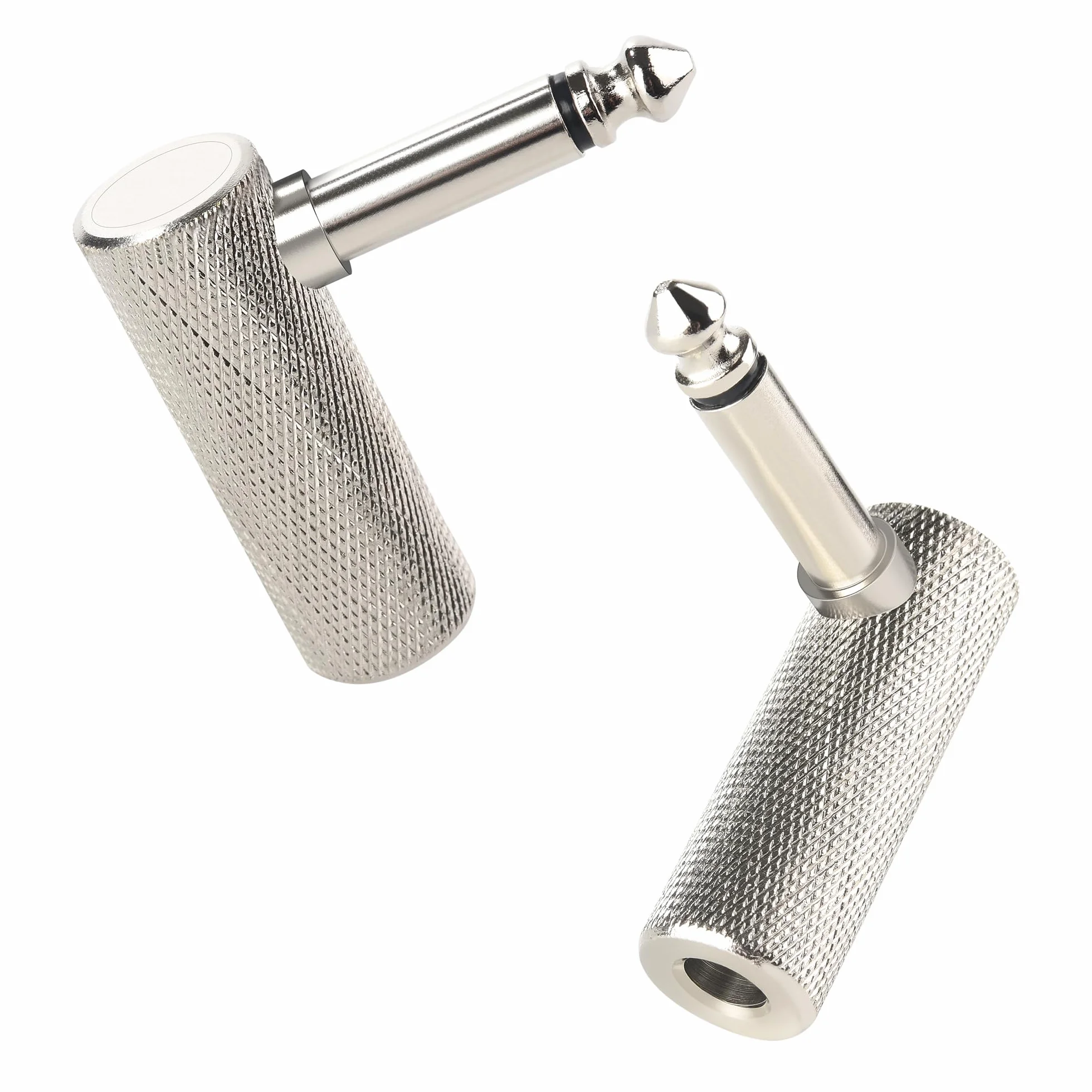 Cable Matters 2-pak adapter kątowy jack – 6,35 mm Jack TS adapter kątowy do gitar elektrycznych, wzmacniaczy basowych, mikserów i korektorów