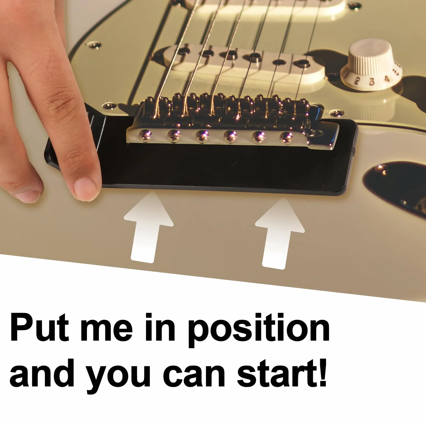 Guitar Bridge Shim, Wytrzymaly Plastik Tremblock do Podnoszenia Mostków Gitary Elektrycznej, Narzedzie do Regulacji Mostka Gitary do Latwego Strojenia i Szybkiej Wymiany Strun (Czarny)
