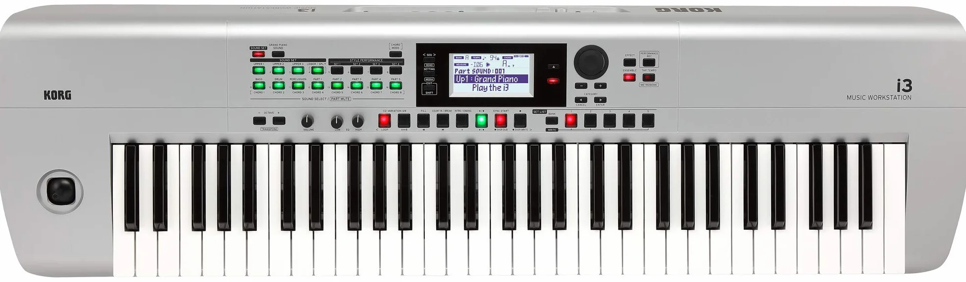 Korg I3 Pianino Cyfrowe, Srebrny, 61 klawiszy