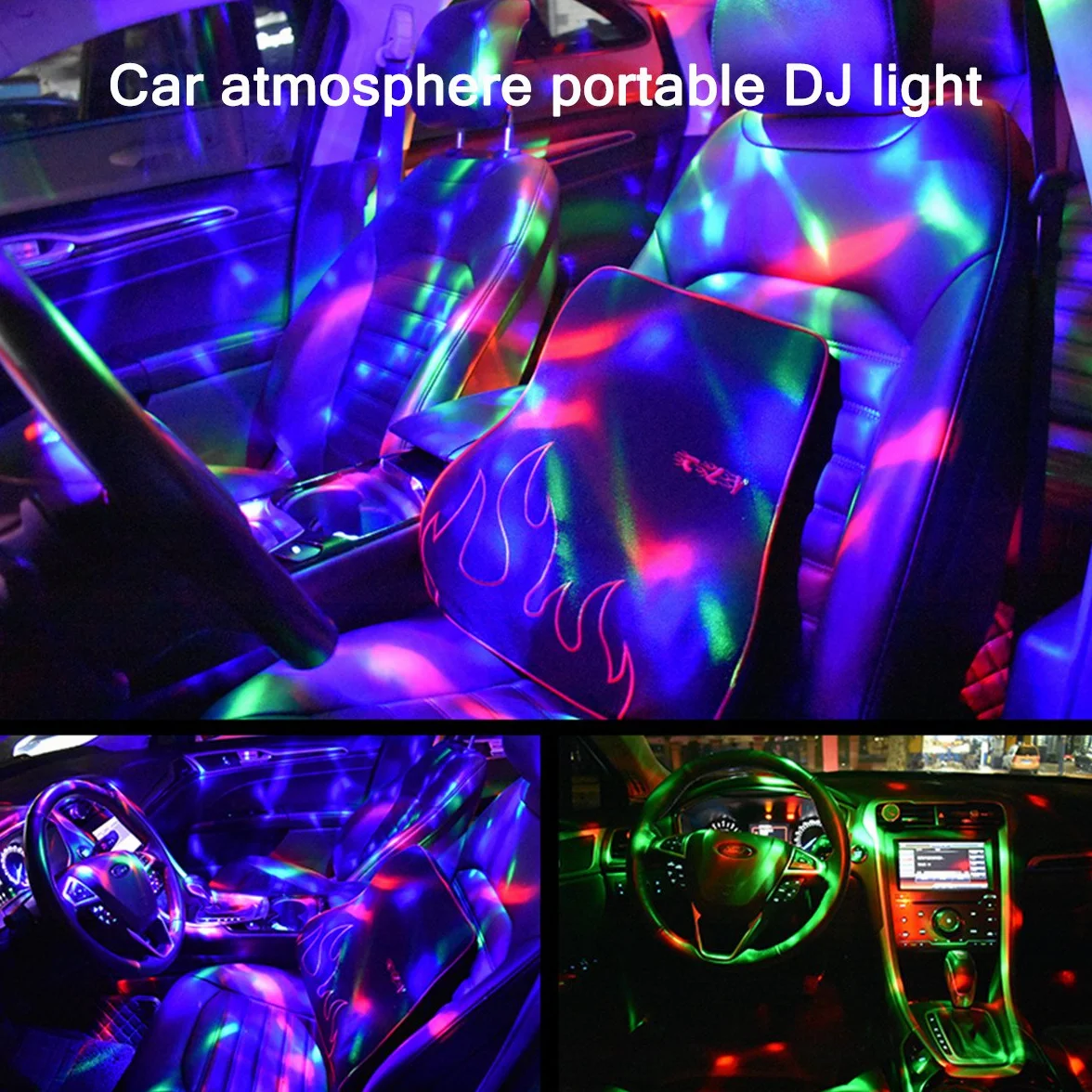 YIKANWEN Mini Disco Light wielokolorowa kula stroboskopowa LED, aktywowana dźwiękiem, przenośna, zasilanie bateryjne