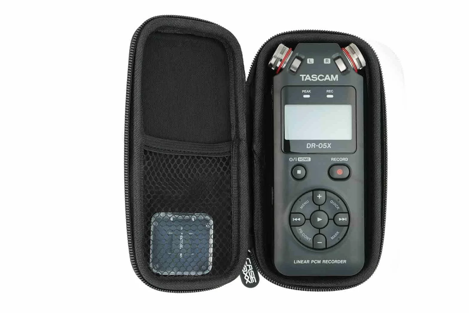 caseroxx Etui ochronne do rejestratora audio pasuje do Tascam DR-05X torba do przechowywania Audio Recorder