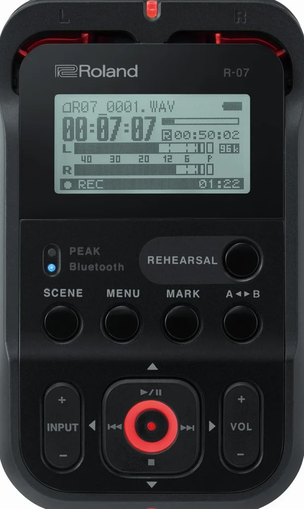 Roland R-07 - Rejestrator dźwięku wysokiej rozdzielczości — czarny