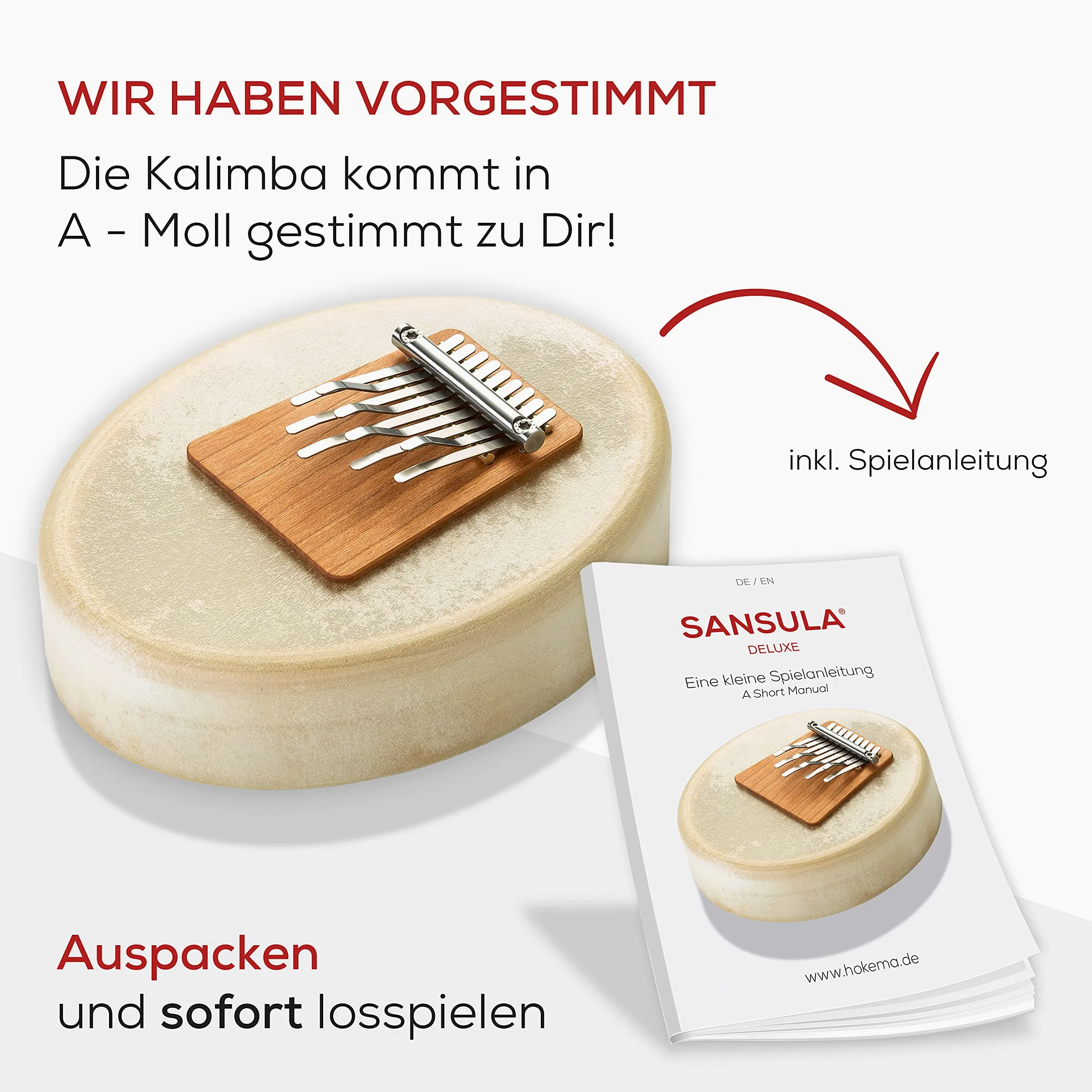 Hokema Original Sansula Deluxe – opatentowany instrument kalimby – wykonany ręcznie w Niemczech – Mbira – nieopisany dźwięk