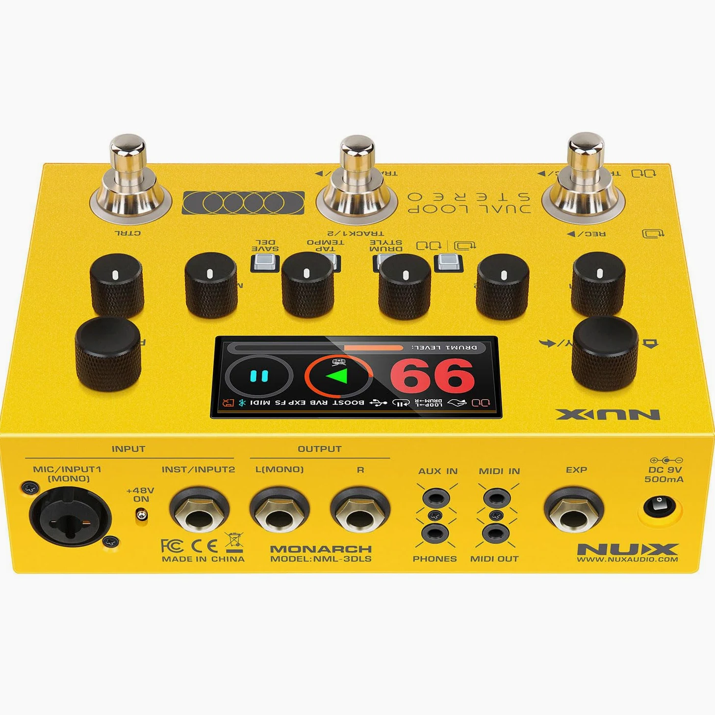 NU-X stereo z podwójną pętlą | Multi-Effects Looper do gitary, basu i wokalu z automatem perkusyjnym, nagrywaniem USB, MIDI i przełącznikiem nożnym do występów na żywo