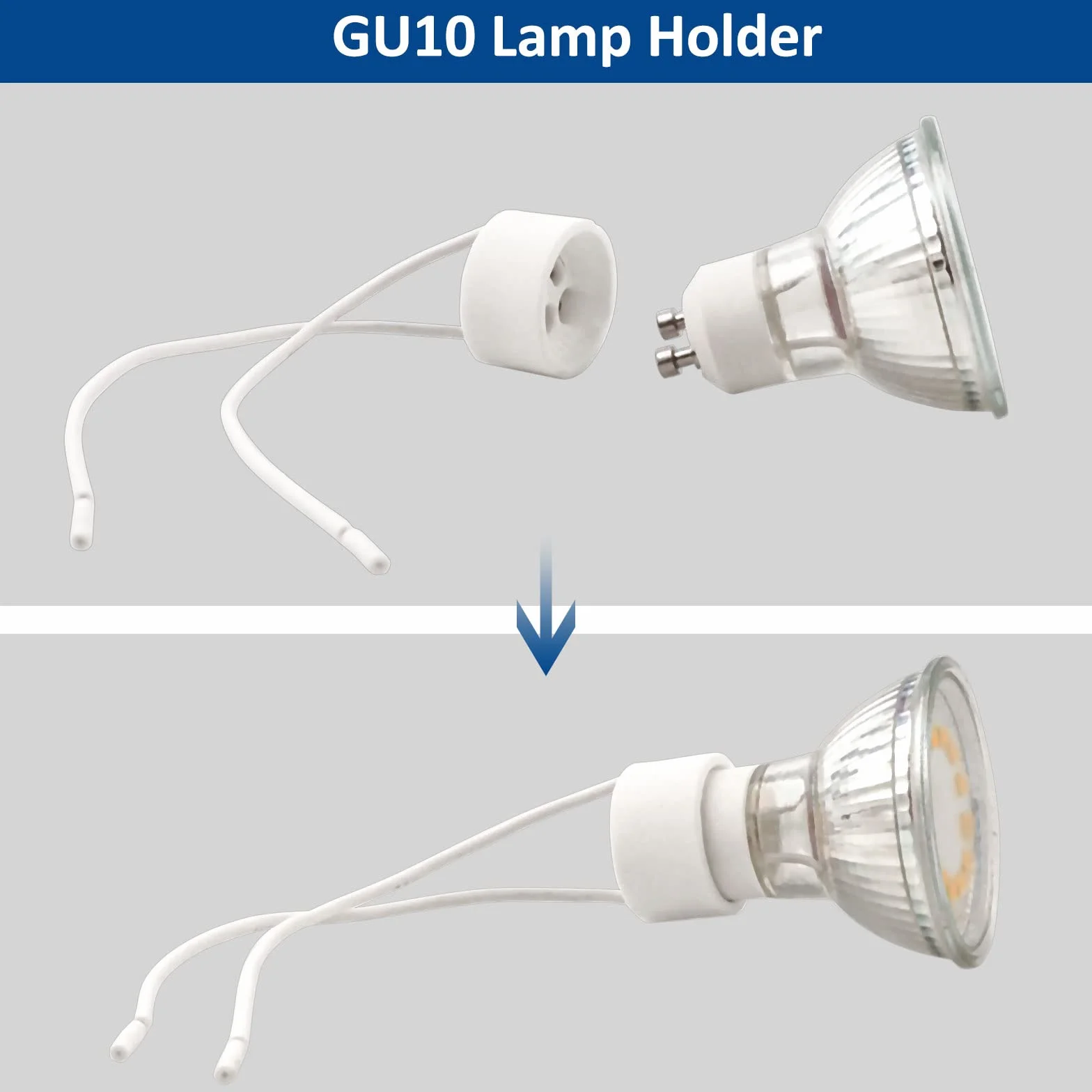 12 sztuk oprawek GU10 z kablem silikonowym 14 cm, 0-250 V 2 A maks. 300 W, ceramiczna oprawka GU10 do reflektorów punktowych LED i lamp halogenowych (np. od 12 V do 230 V)
