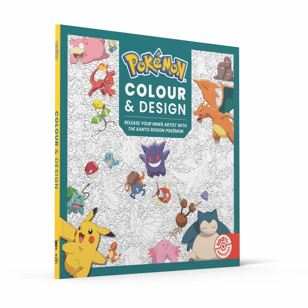Pokémon Colour and Design: the official Pokémon colouring book for fans of the original game, relaxing and satifying. NEW for 2026!