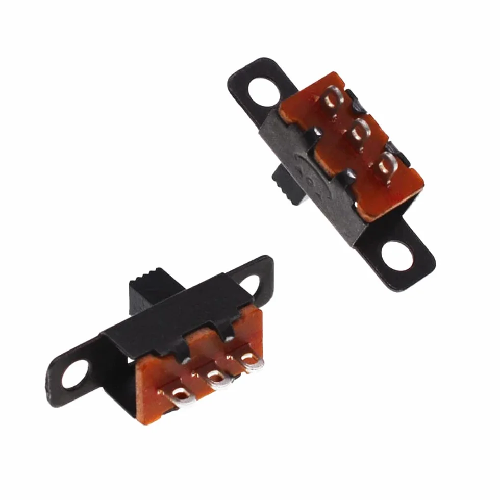 100 szt. 3-pinowy 2-pozycyjny przełącznik suwakowy mini panel przełączników ON/OFF mikroprzełącznik do urządzeń elektronicznych DIY panel przełączników