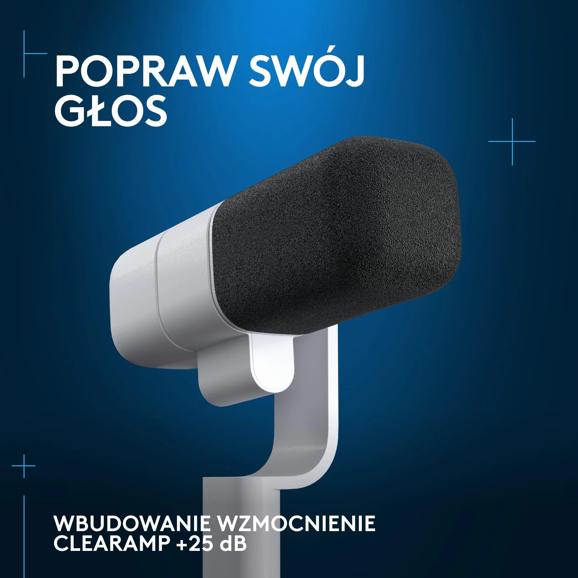 Logitech G Yeti Studio Aktywny Mikrofon Dynamiczny Xlr Do Gier, Aktywny Przedwzmacniacz Clearamp, Kapsuła Z Podwójną Membraną, Wewnętrzny Uchwyt Antywstrząsowy - Biały