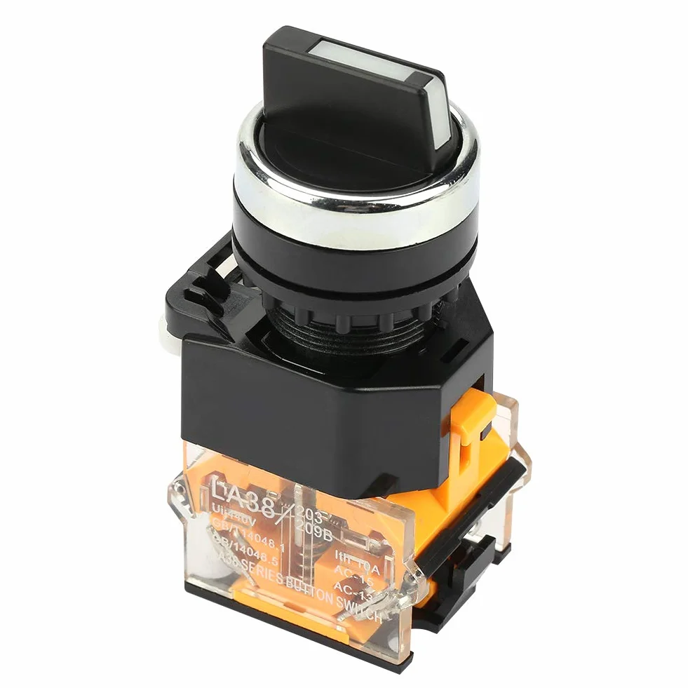 Momentary pokrętło LA38-11BX22 Mini 2 pozycje samoresetujący przełącznik obrotowy Momentary Switch 22 mm średnica otworu montażowego