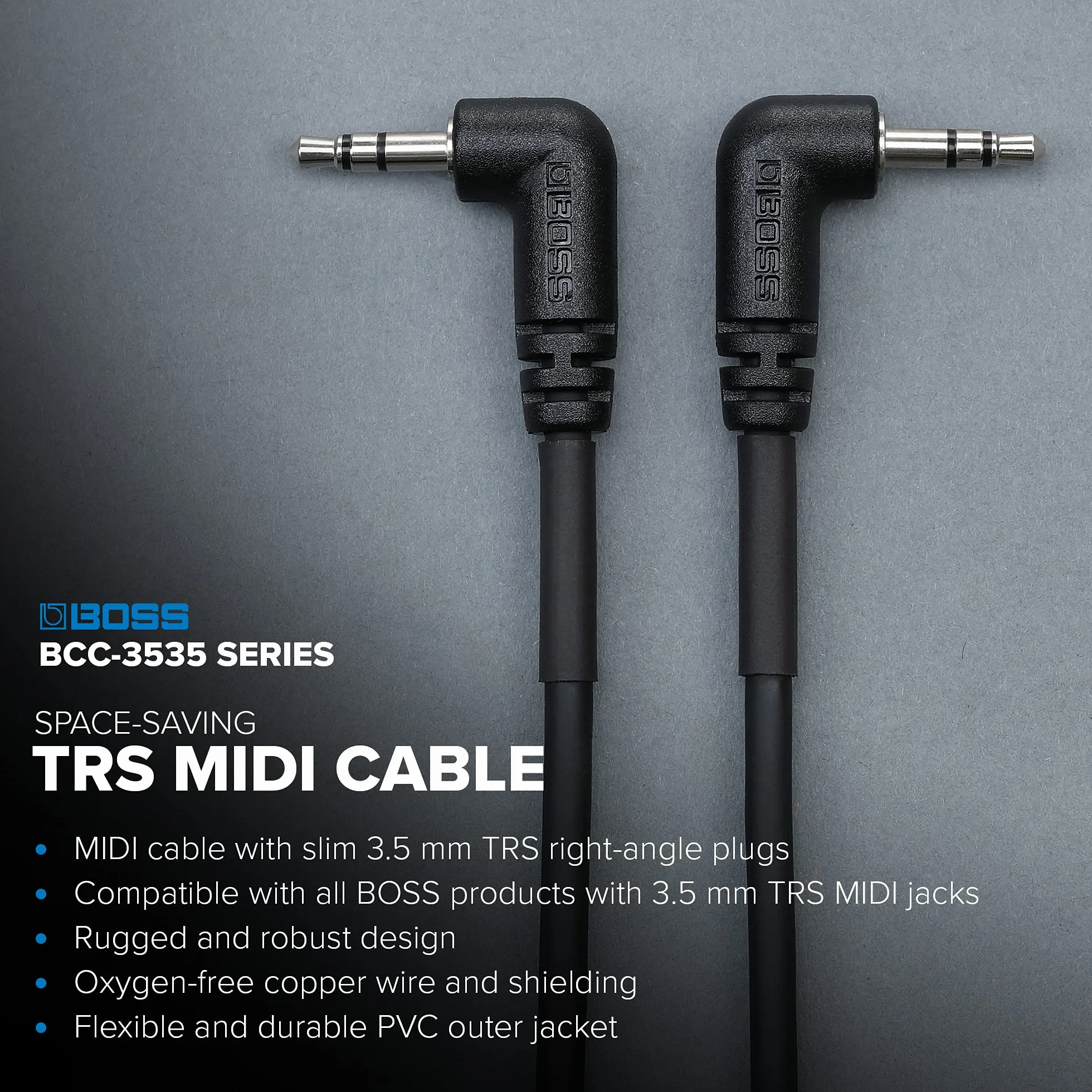 Boss Kabel Midi, Czarny, 30 cm