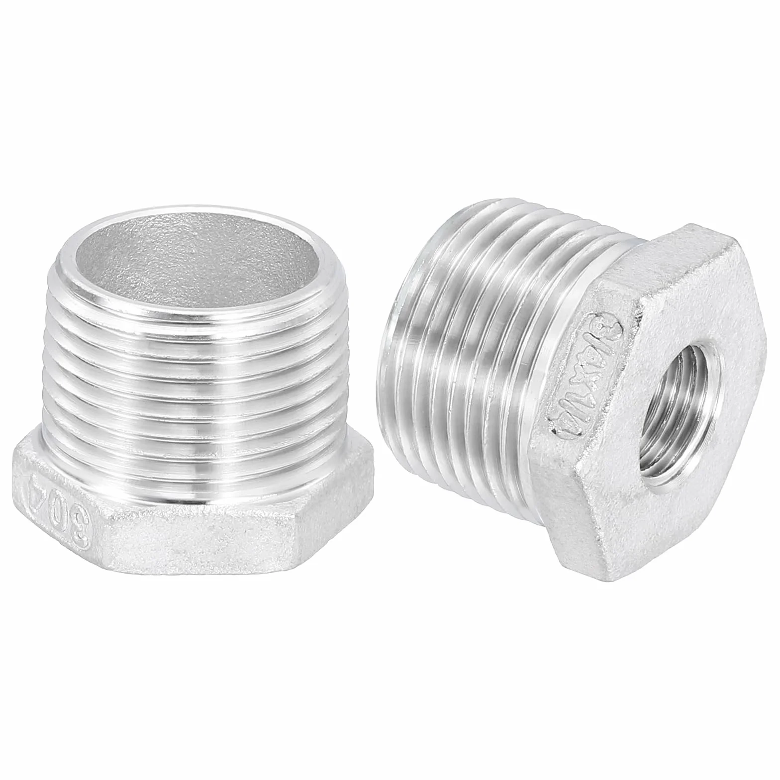 QUARKZMAN 1 sztuka 3/4" męski na 1/4" żeński NPT 304 reduktor ze stali nierdzewnej gniazdo sześciokątne, redukcja rury żeliwnej, złączka adaptera do przemysłowych, systemów naftowych/gazowych i