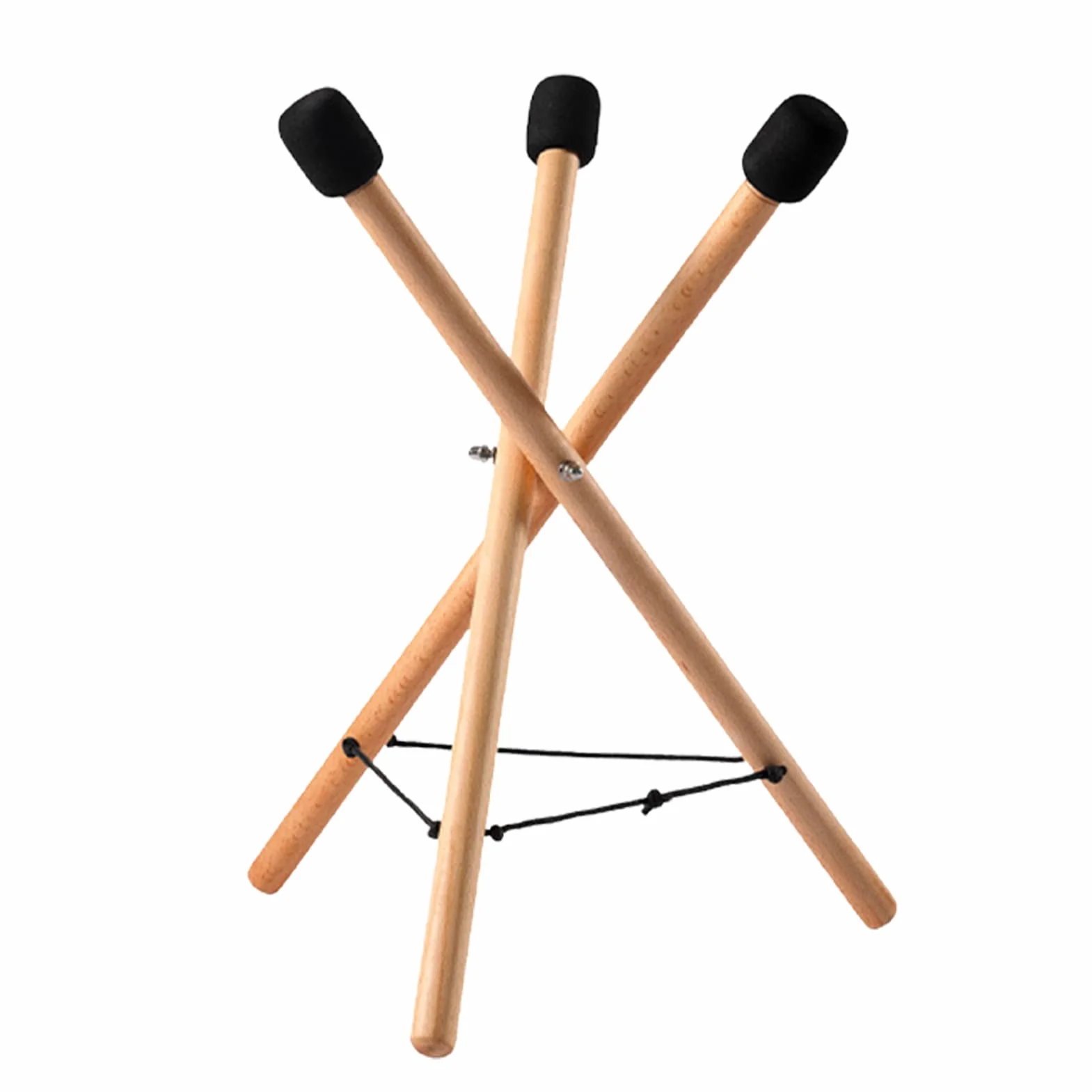 Kisbeibi Stojak na bęben ręczny, stalowy wspornik bębna językowego, regulowany uchwyt na statyw z litego drewna bukowego, uchwyt na werbel do instrumentu perkusyjnego od 12 do 22 cali