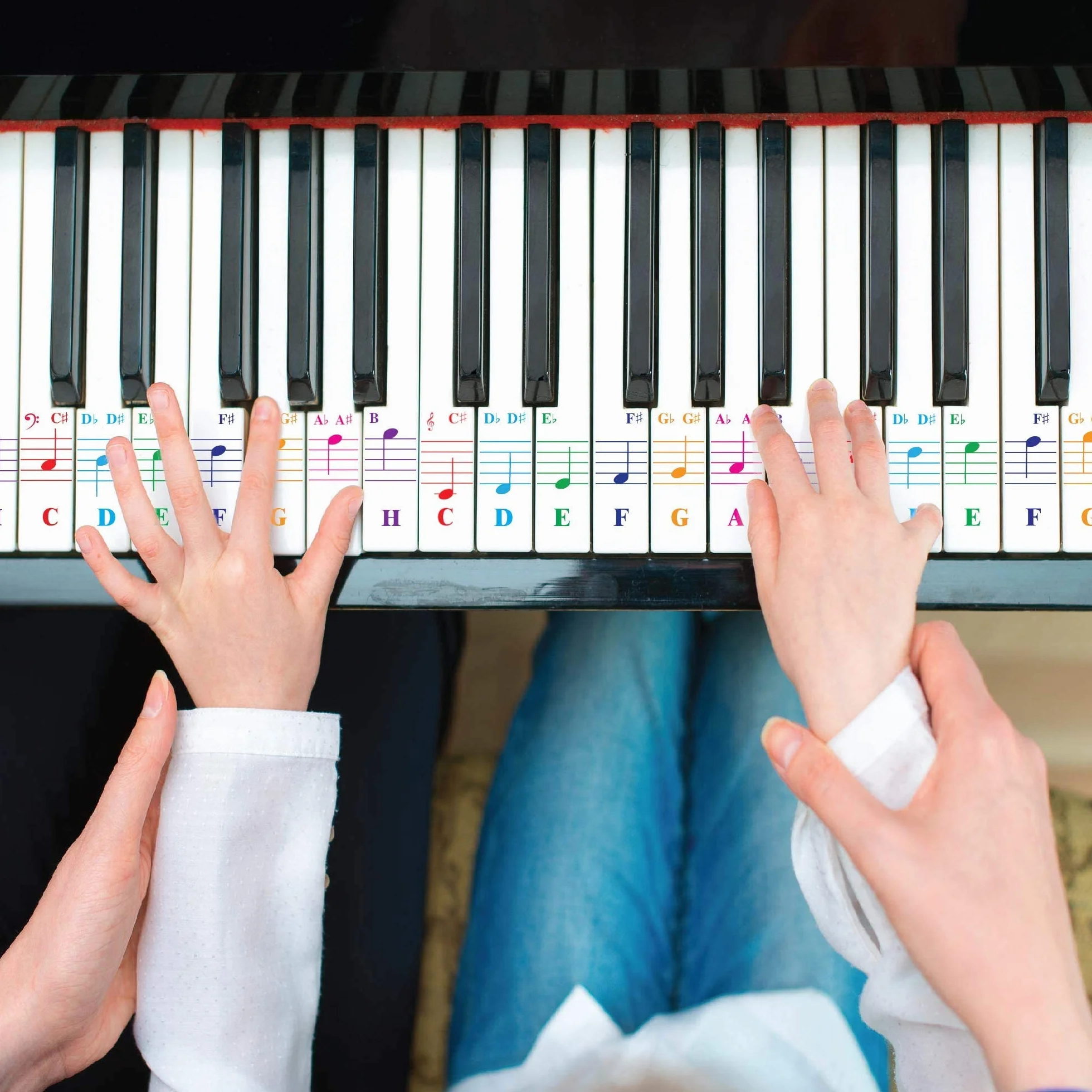 Naklejki fortepianowe na klawiaturę z 49/61/76/88 klawiszami – przezroczyste i zdejmowane