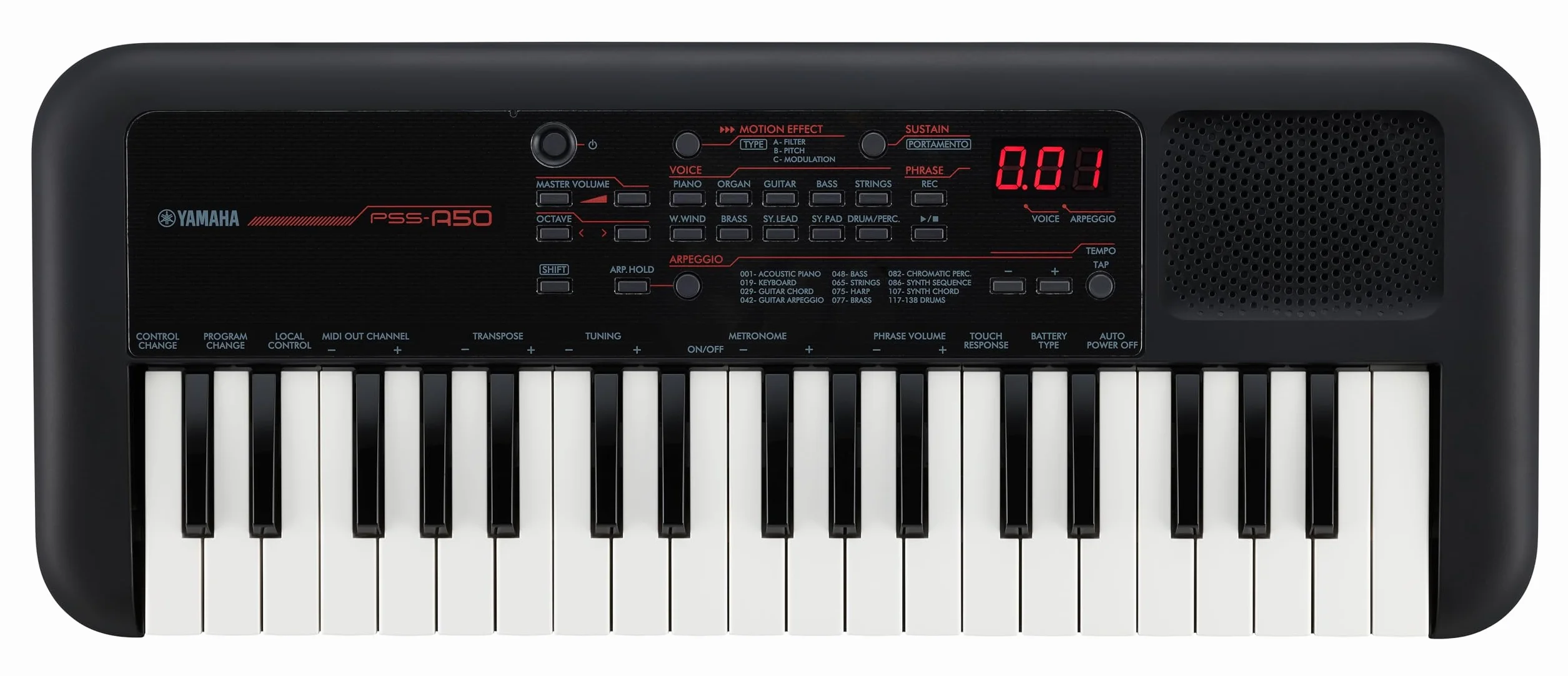 Yamaha Keyboard, Czarny, 37 Klawiszy, 50.6 x 20.1 x 5.4 cm