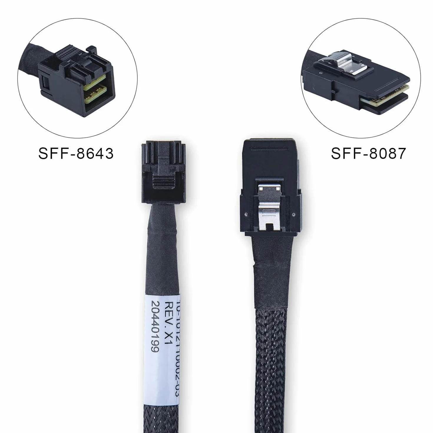 ipolex SFF-8643 do SFF-8087 wewnętrzny kabel Mini SAS HD, 100 omów, 1 m