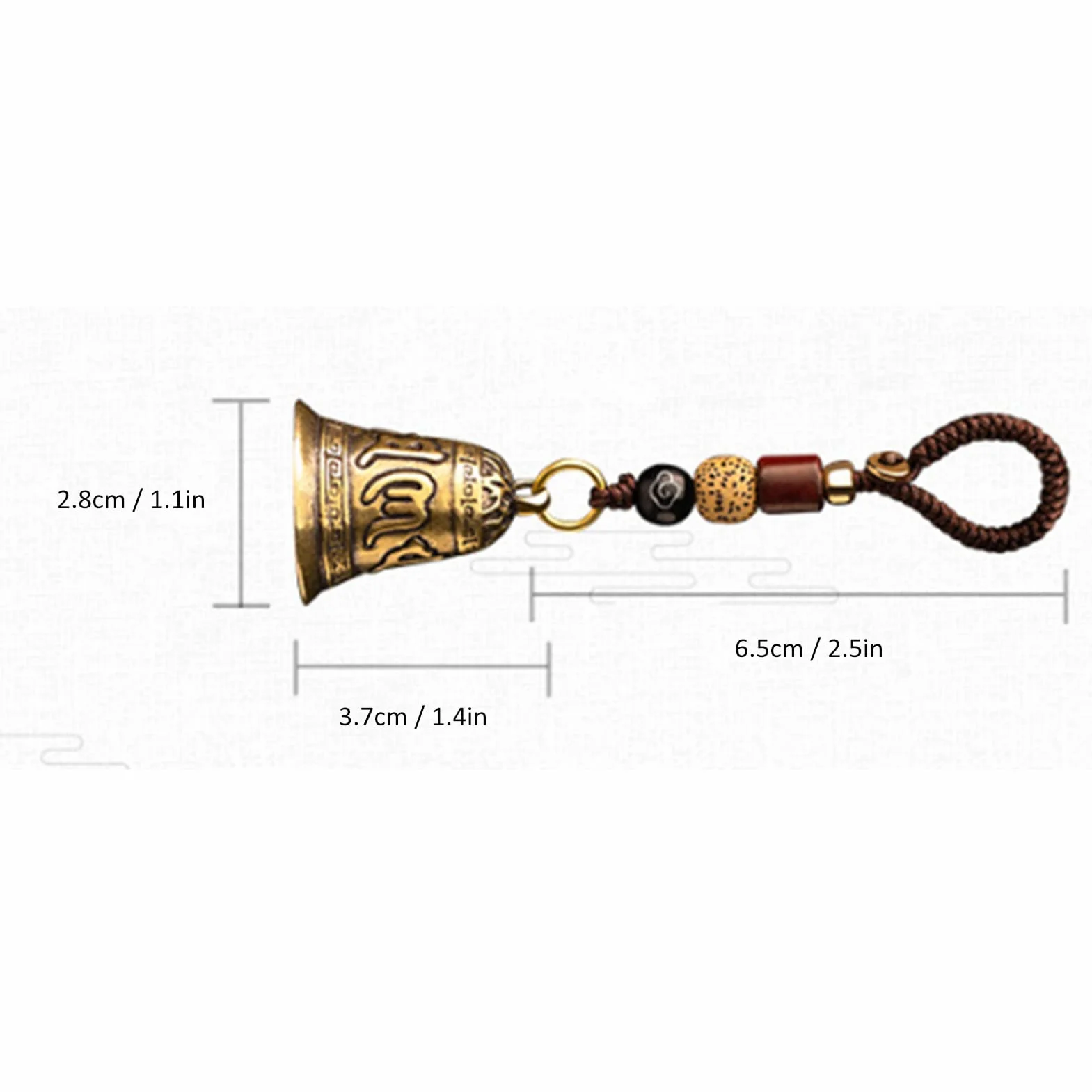 Wiszący Dzwon, Dzwonek Feng Shui, Metalowy Dzwonek W Antycznym Stylu, Wykwintna Rzeźba Dekoracyjny Dzwonek Powodzenia Dzwonek Do Torby Brelok Do Plecaka