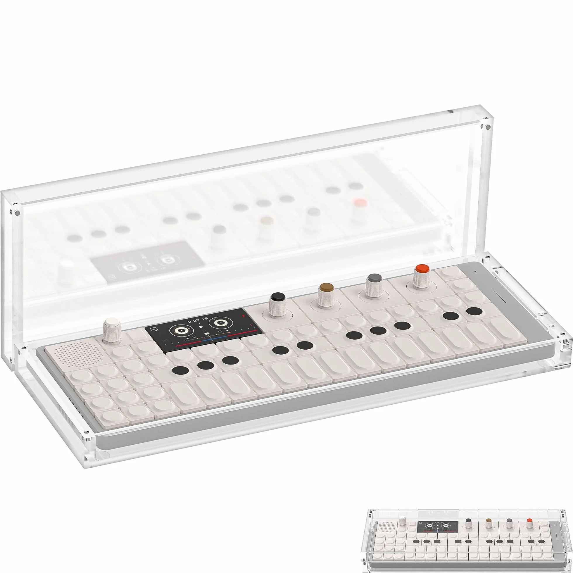 Geekria Ochronna przezroczysta obudowa z akrylu do syntezatora, pyłoszczelna osłona z zamknięciem magnetycznym, 互換性 z Teenage Engineering OP-1 Field/OP-XY (Przezroczysta)