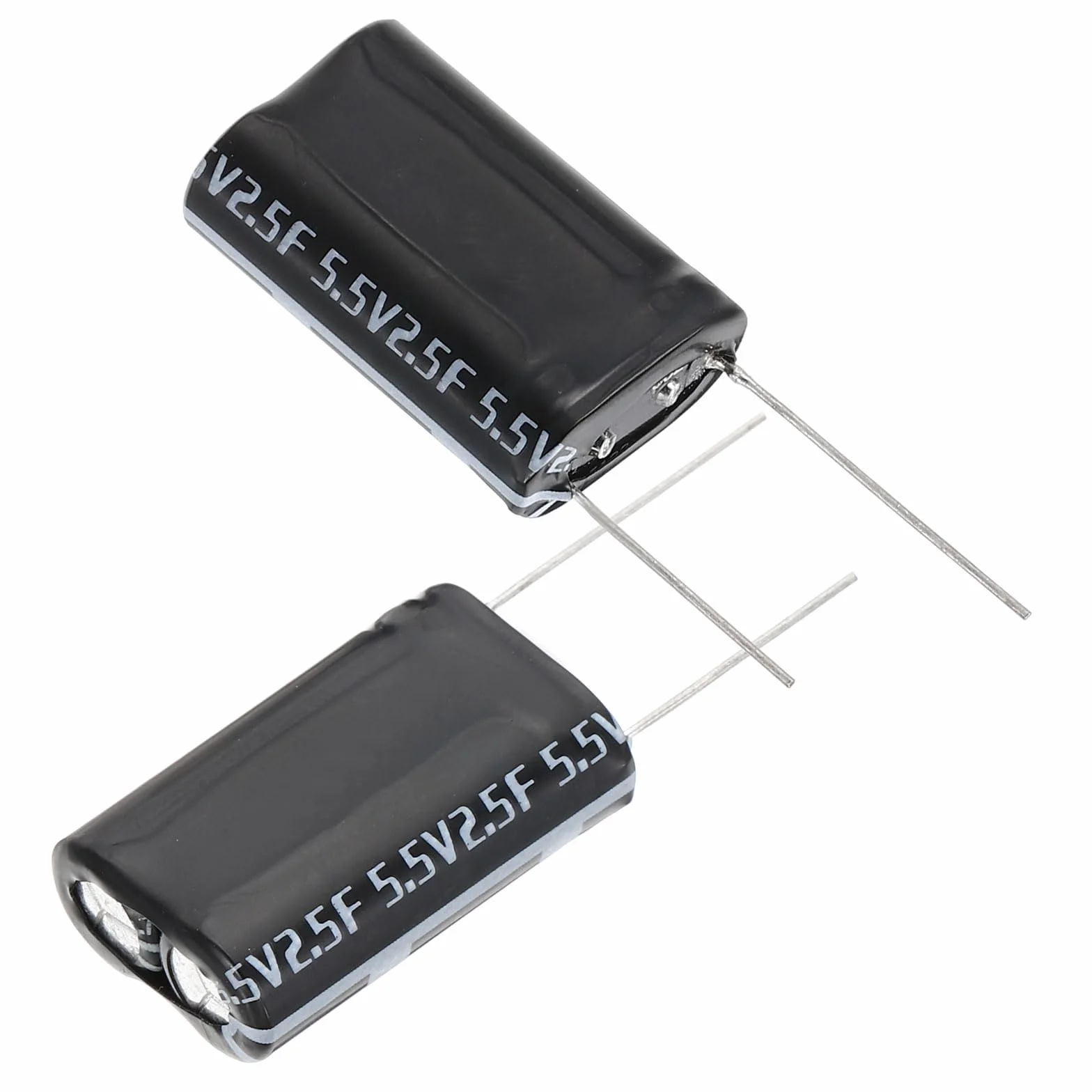 PATIKIL 2 sztuki 5,5 V 2,5 F superkondensator 0,67 x 0,33 x 1,06 cala aluminium superkondensatory typ nawijania magazynowanie energii do On Board Backup magazynowanie energii czarne
