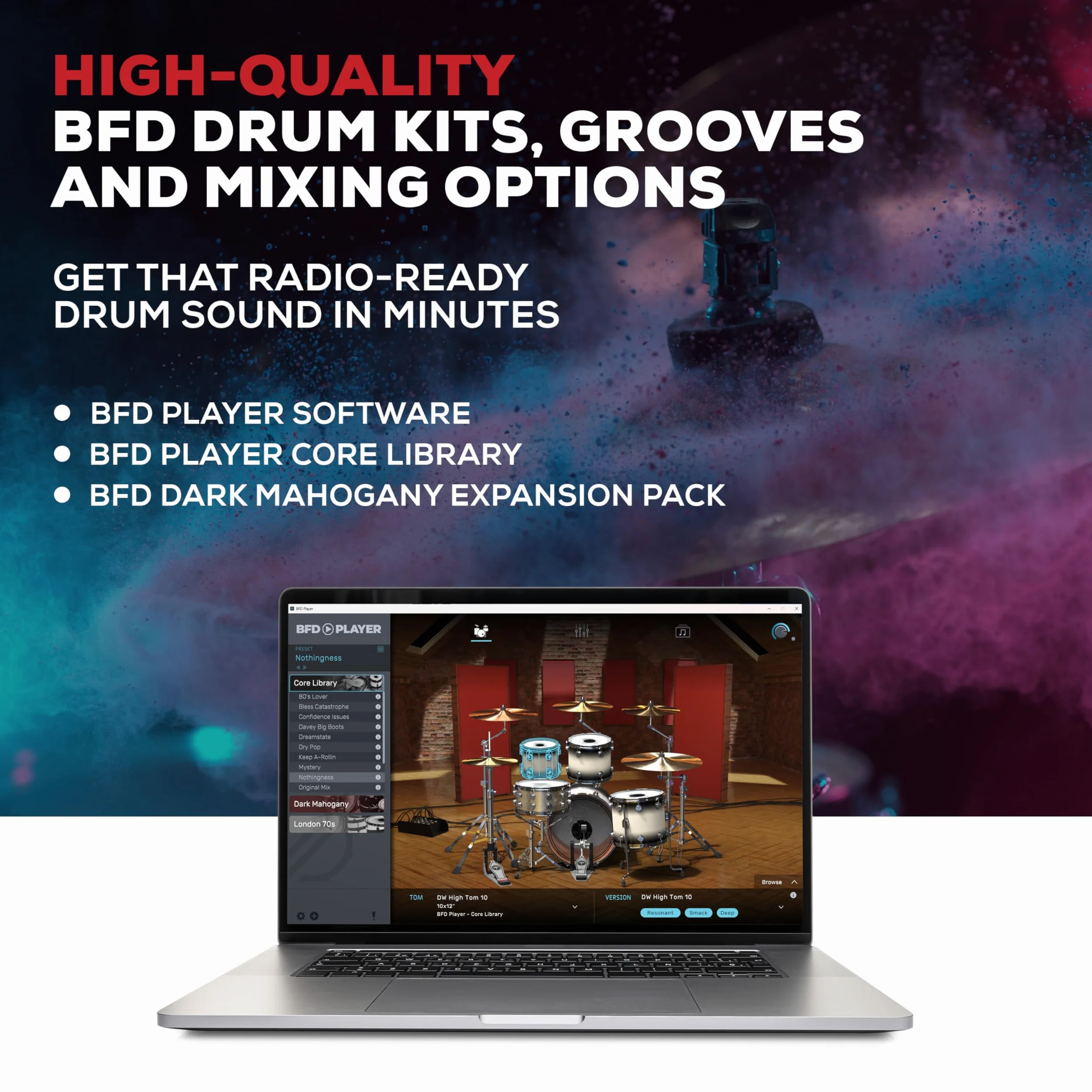 Alesis Nitro Ultimate Elektroniczny Zestaw Perkusyjny z Podwójnymi Padami Siatkowymi, Niezależnym Hi-Hatem, 640 Brzmieniami BFD 52 Zestawami, Bluetooth, Drumeo, USB MIDI, Podwójną Stopą Basową