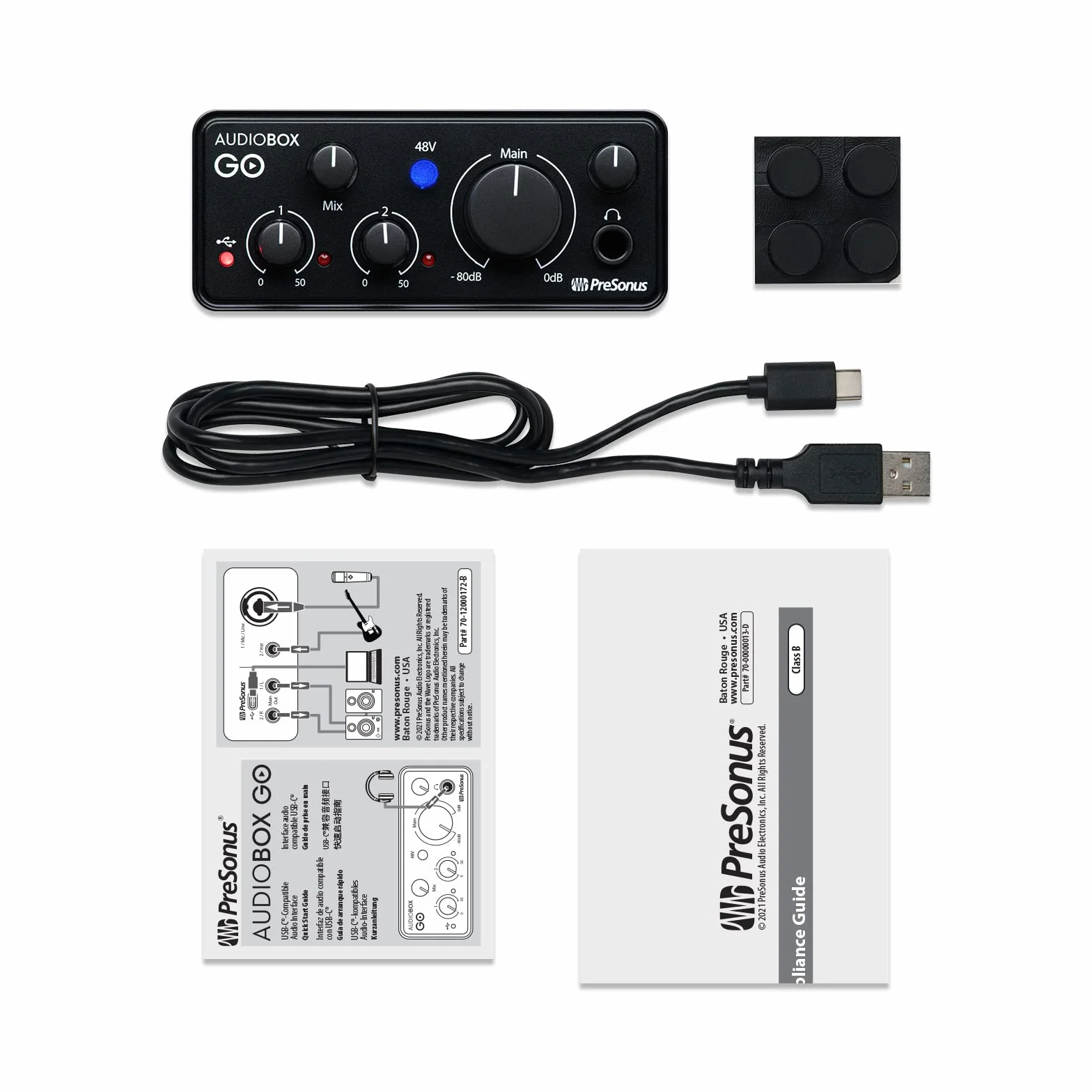 PreSonus AudioBox GO | Interfejs audio USB-C do produkcji muzyki z oprogramowaniem do nagrywania Studio One DAW, samouczki muzyczne, próbki dźwięku i instrumenty wirtualne