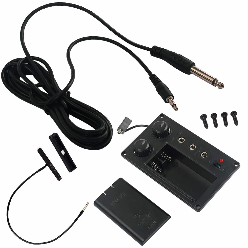 Alnicov Black Electric Violine Silent EQ przetwornik muzyczny piezo z otworem wtykowym kabel skrzypce strój części instrumentów strunowych