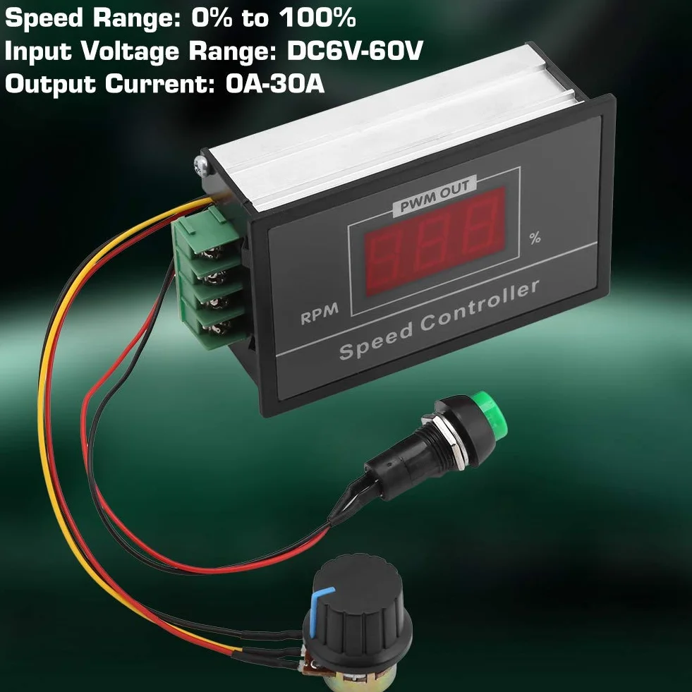 7-70v PWM Sterownik Silnika Dc 30A Modulator Szerokości Impulsu Dc 6-60V 12V 24V 36V 48V 30A PWM Regulator Obrotów Silnika Dc Przełącznik Start/stop