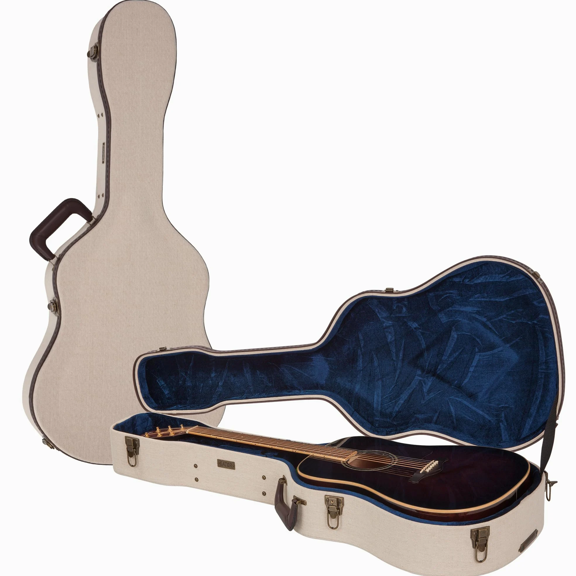 Gator Cases Journeyman seria Deluxe drewniana walizka do gitary akustycznej Dreadnaught, beżowa (GW-JM DREAD), beżowy, Dreadnought-Gitarre, dreadnought gitara