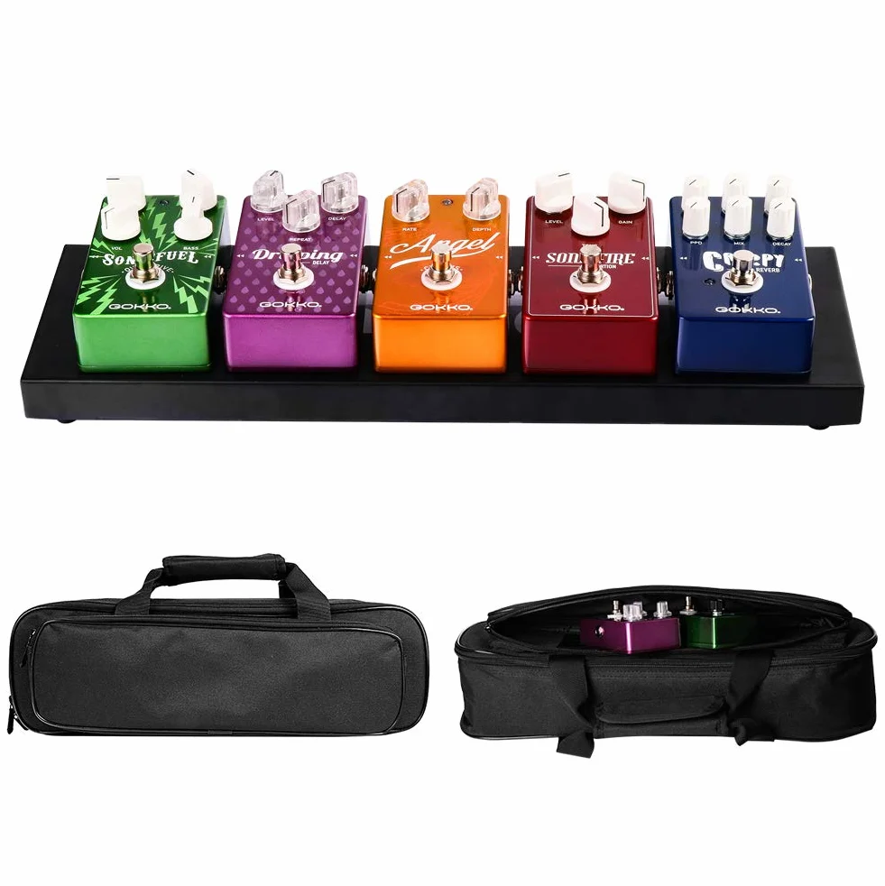 GOKKO Etui na pedały gitarowe 40 x 11 cm pedalboard z torbą do przenoszenia (małe)