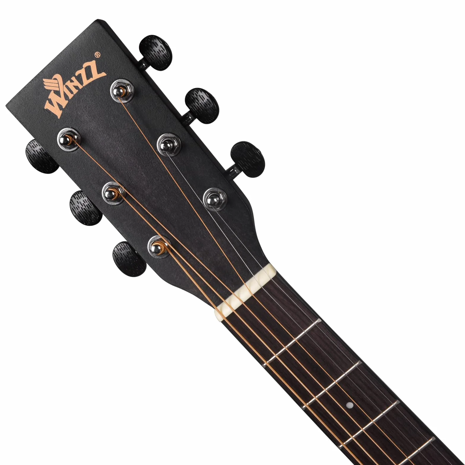 Winzz Gitara akustyczna 4/4 dla początkujących, Country and Folk Guitar 41 cali (Vintage Grawerowanie) Czarna