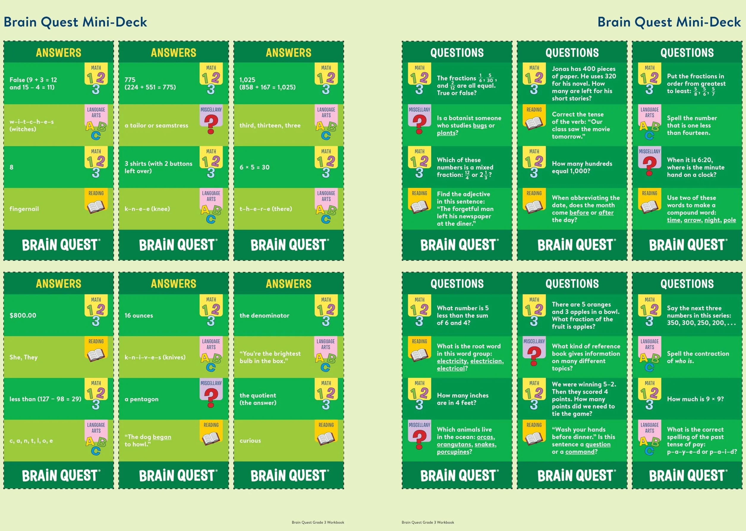 Brain Quest Workbook: 3rd Grade Revised Edition