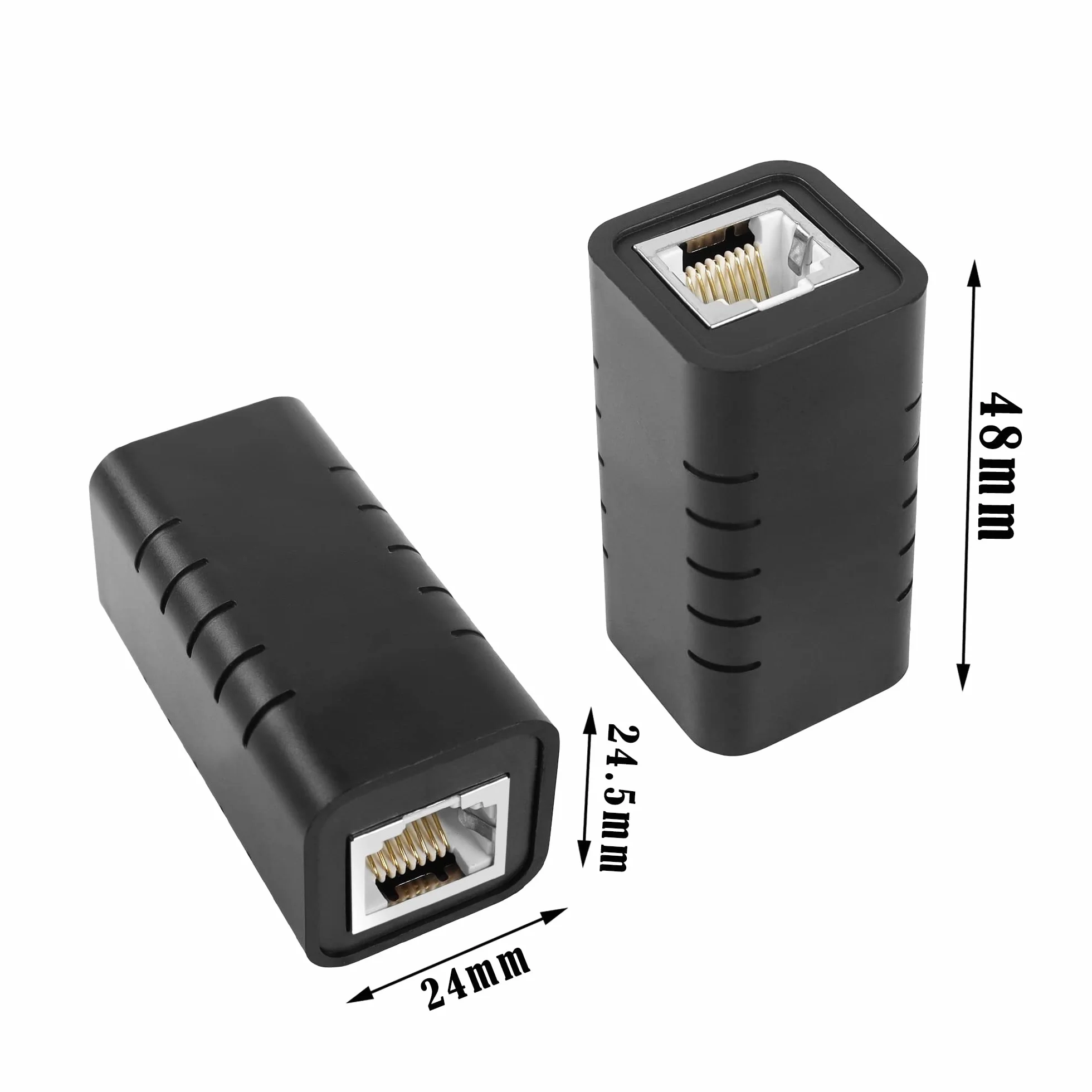 GINTOOYUN 2 sztuki RJ45 Ethernet ochrona przeciwprzepięciowa 8P 8C RJ45 złącze gniazdo do gniazda wewnętrznego ogranicznik sieci do routerów, laptopów, przełączników, komputerów itp