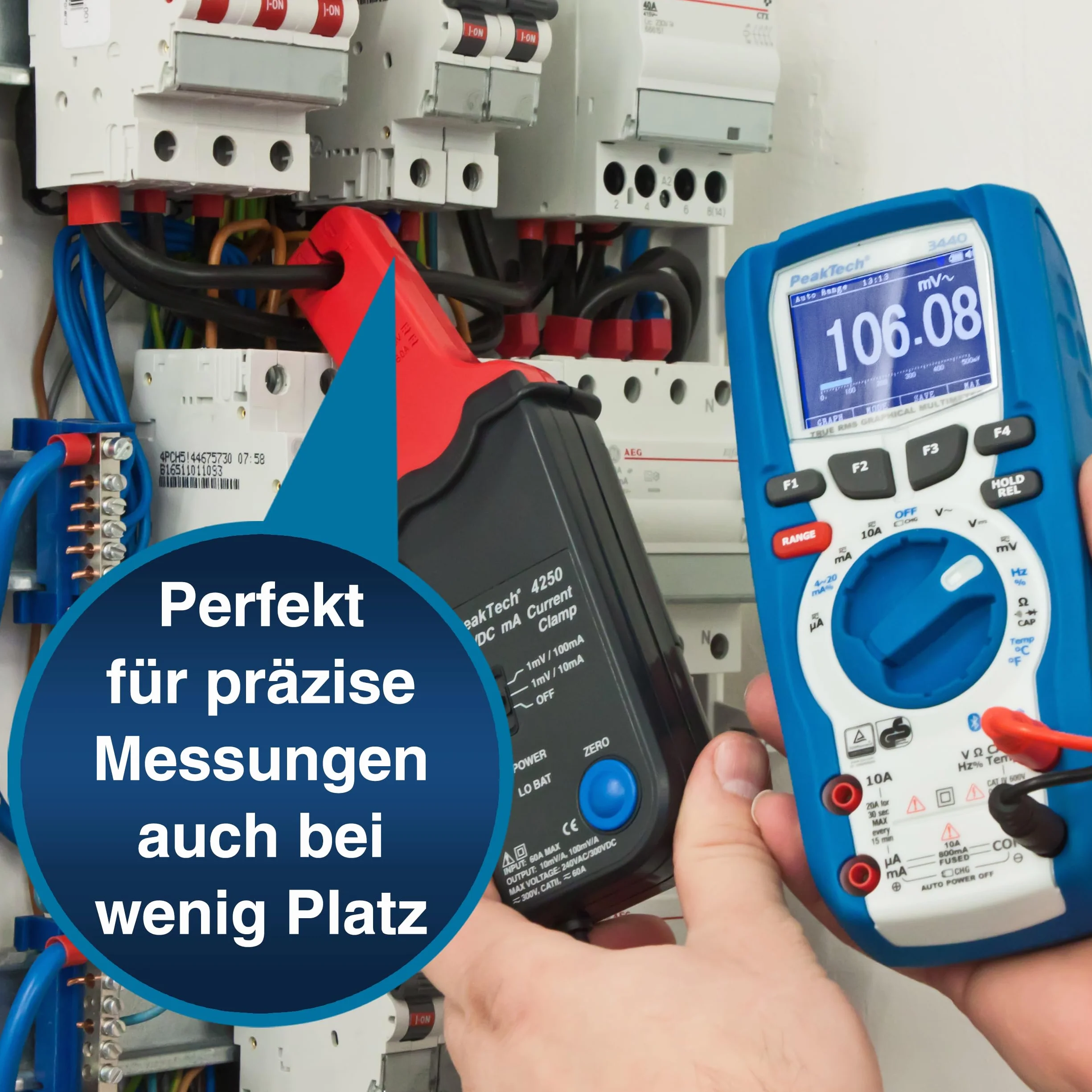 PeakTech P 4250 - Adapter cęgów prądowych do Multimetru ~ 60 A AC/DC ~ z wtyczką 4mm