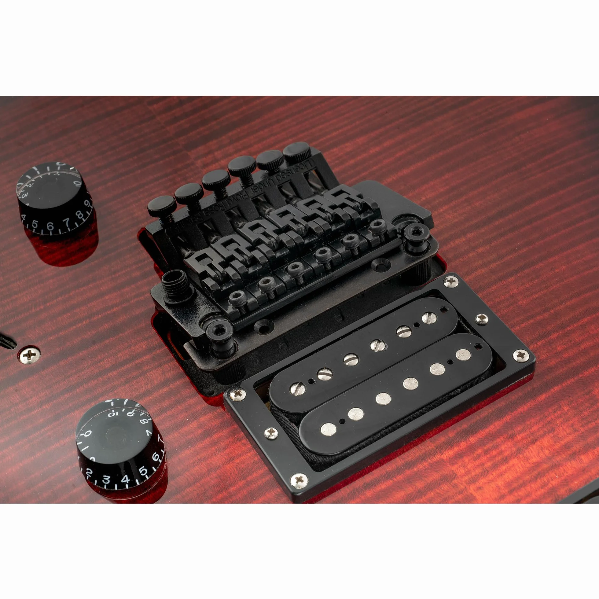 Musiclily Pro Double Blokowany Mostka Tremolo Wspornik i Trzpieni M7 do Gitary Elektrycznej Floyd Rose Style, Czarny