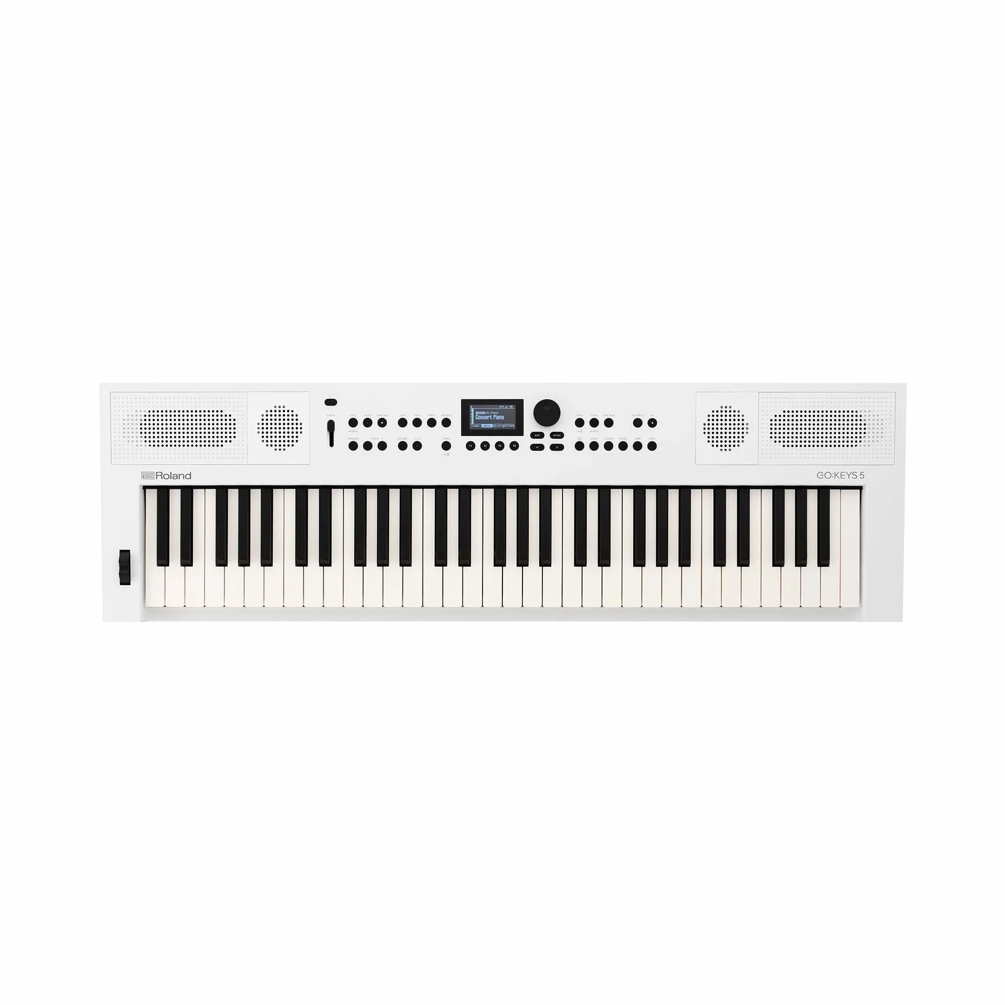 Roland GO:KEYS 5 Keyboard do Tworzenia Muzyki | 61-Klawiszowa Klawiatura | Silnik ZEN-Core z ponad 1000 Wbudowanymi Dźwiękami | Wbudowane Głośniki Stereo | Wejście Mikrofonowe – Biały