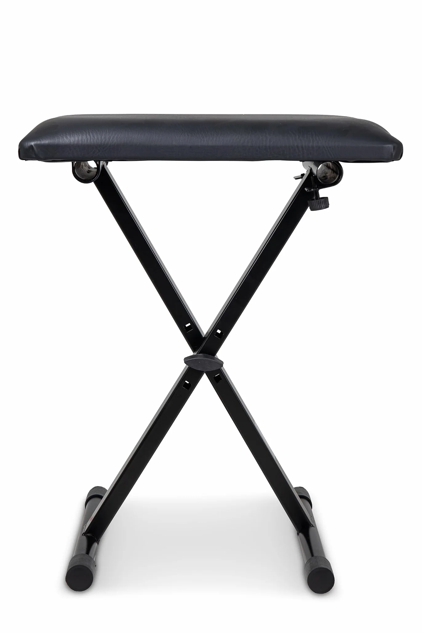 Ławka do keyboardu GEWA czarna, 3-stopniowa regulacja wysokości, siedzisko ze sztucznej skóry czarne 43x31 cm, wyściółka 3 cm