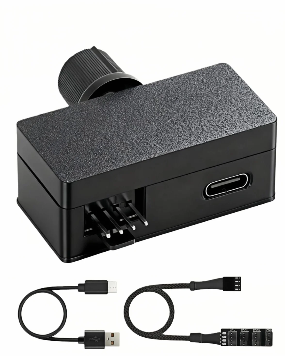 GELRHONR Piasta wentylatora PWM, 4-pinowy kontroler wentylatora, rozdzielacz 4-drożny z kablem zasilającym USB-C, wyjście 8 W