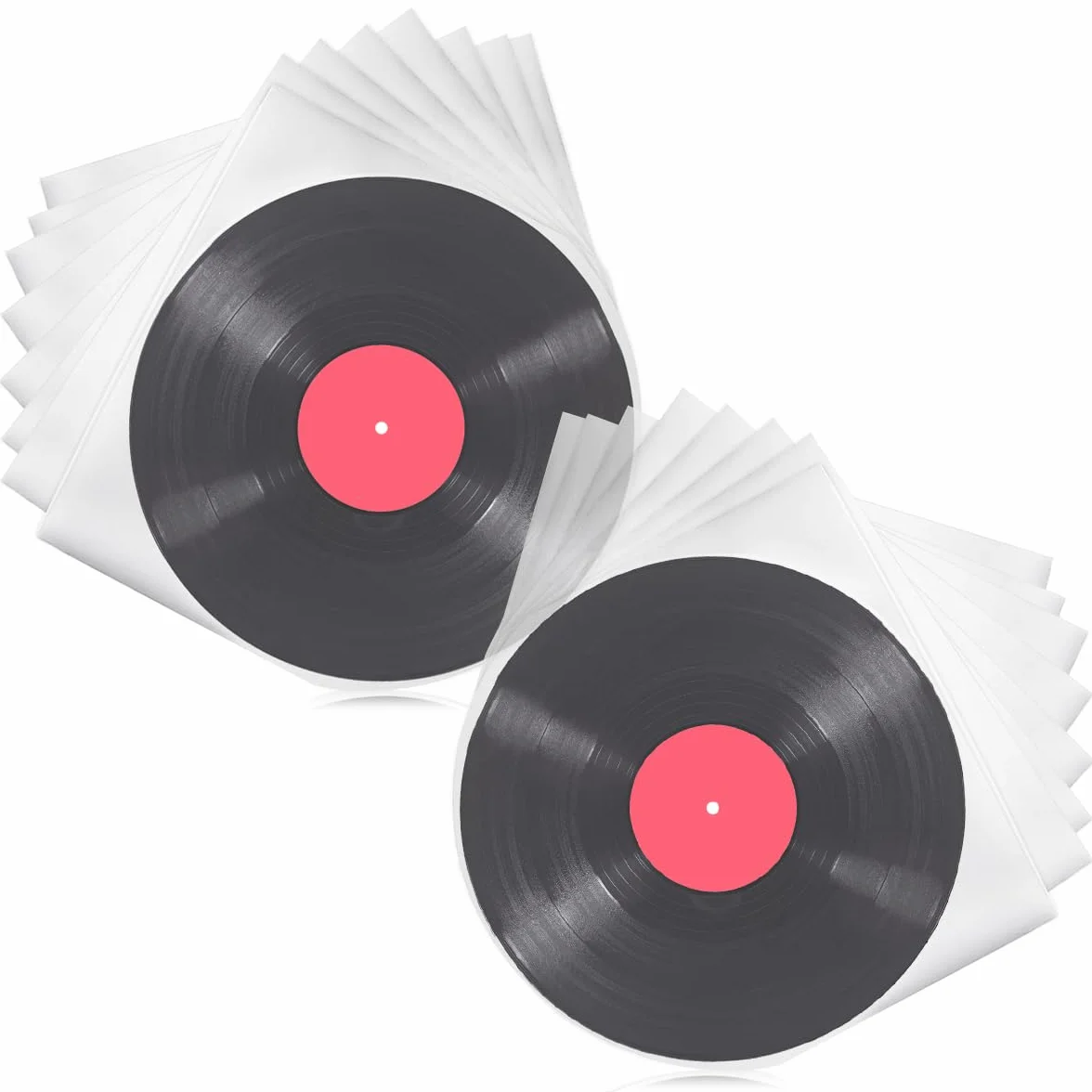 100 sztuk pokrowców wewnętrznych na płyty gramofonowe, 30 cm, antystatyczne, wysokiej jakości HDPE 50 mikronów, do Lorde/Kraftwerk Vinyl LPs, okrągłe dno, winylowe osłony ochronne