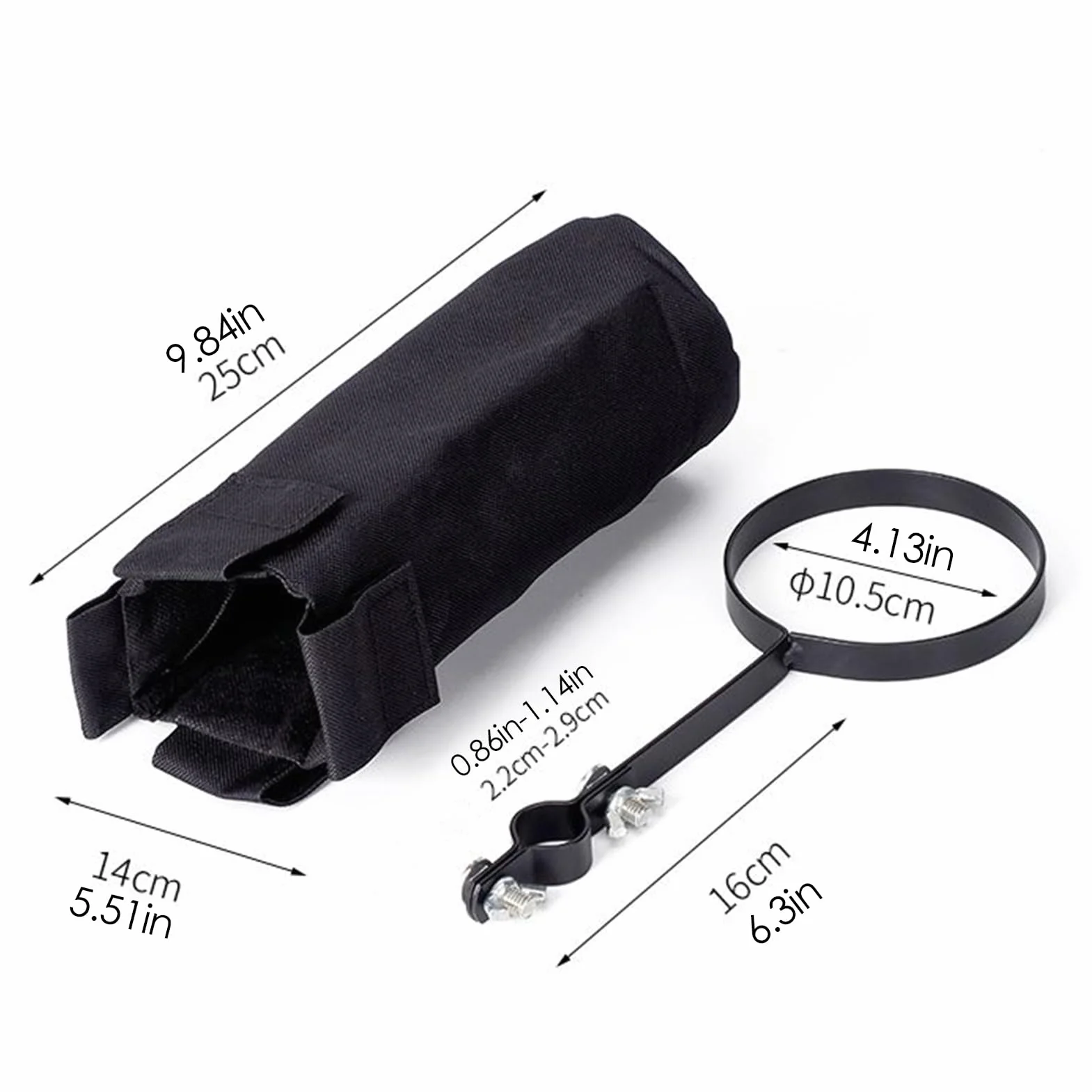 Drumstick Bag, Drumstick Holder, Large Capacity Organizer Pouch, 14x25cm with Clamp-On Lockable Strap for Kids Adults Airplane Field Hockey Marching Percussion