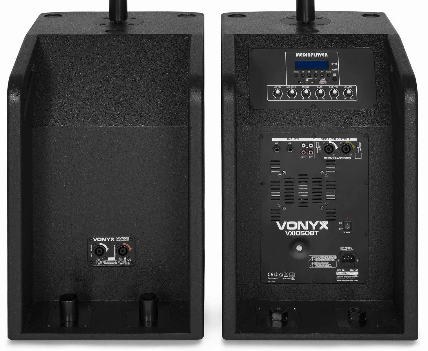 Vonyx VX1050BT aktywny zestaw głośników 2.2 1150W BT wózek pokrowiec ochronny