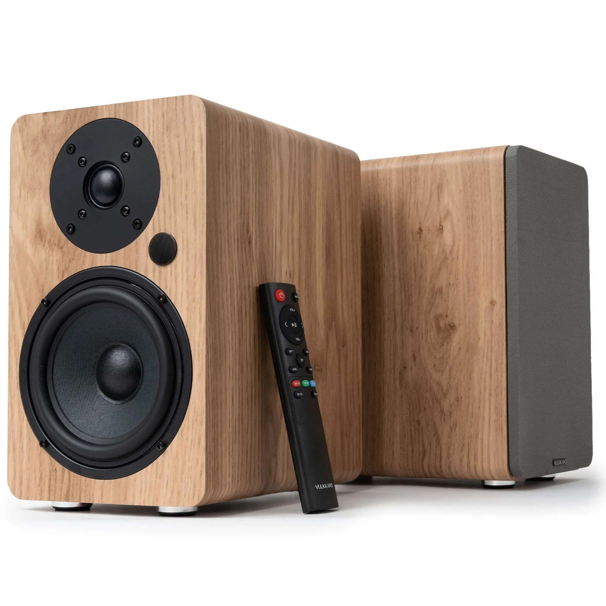 VULKKANO A5 ARC MKII 5,25" głośniki z głośnikiem niskotonowym, Bluetooth 5.0, HDMI ARC, Optica, RCA, USB, z wyjściem subwoofera, głośniki telewizyjne o eleganckim wyglądzie, kolor brązowy