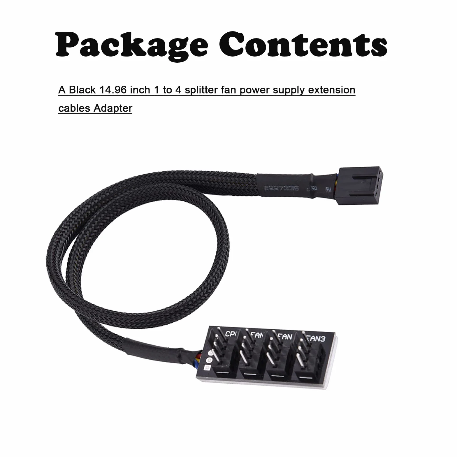 4-pinowy rozgałęźnik wentylatora PC - męski PWM Fan Hub kabel zasilający do wentylatora PC Cooling 38 cm Złącze wielofunkcyjny kabel przedłużający wentylatora 4-pinowy / 3-pinowy