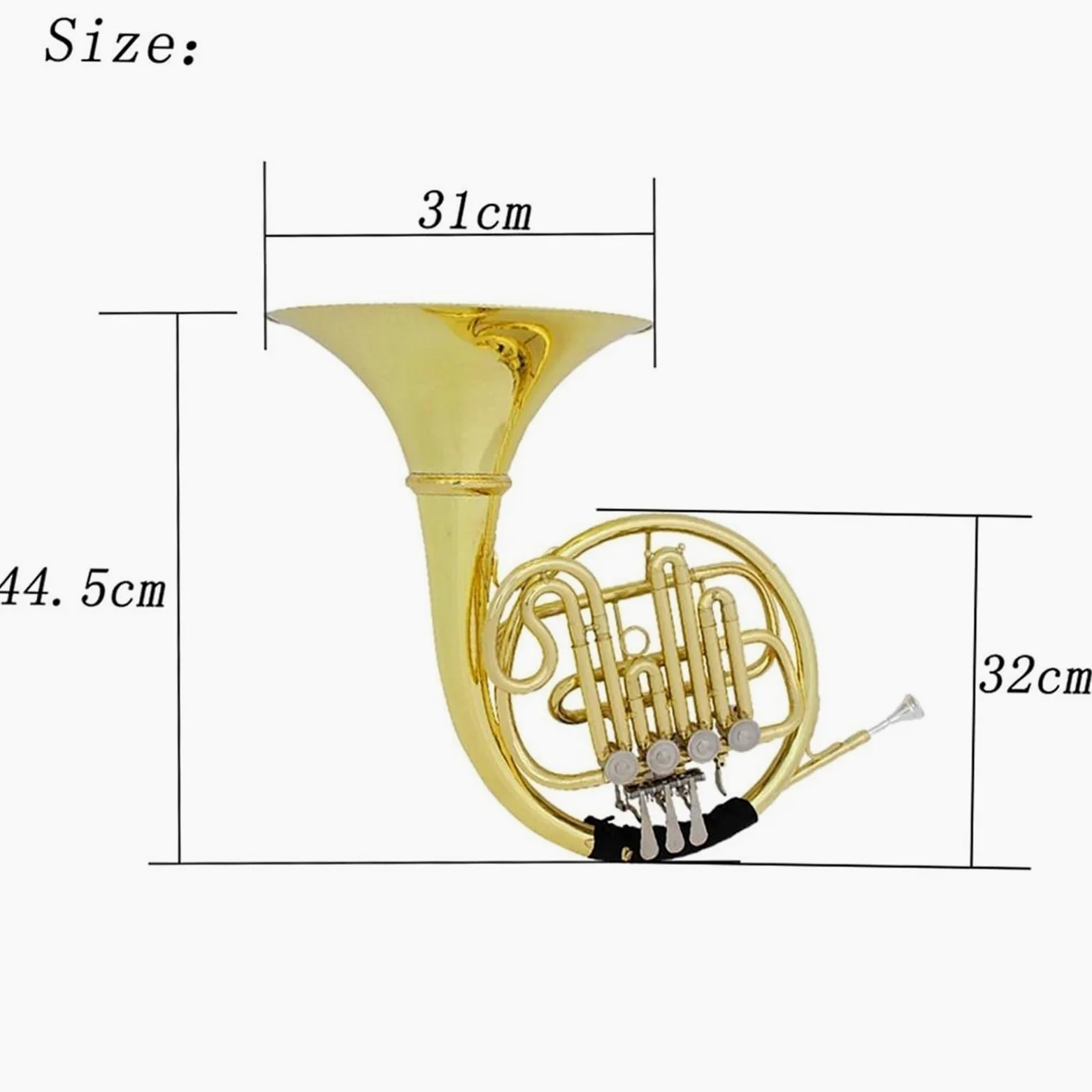Typ Wydajności Róg Francuski 4 Klawisze Pozłacany Francuski Róg F Klucz Bb Klucz Podwójny Rząd Mosiężny Instrument Muzyczny