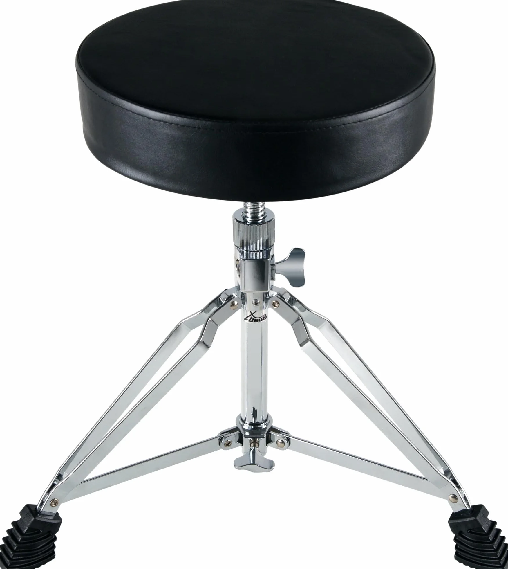 XDrum Session DHS-1 stołek perkusyjny (podwójny drążek, regulacja wysokości 47-60 cm, średnica siedziska 32 cm, trójnóg z gumowymi nóżkami, składany, stabilny)