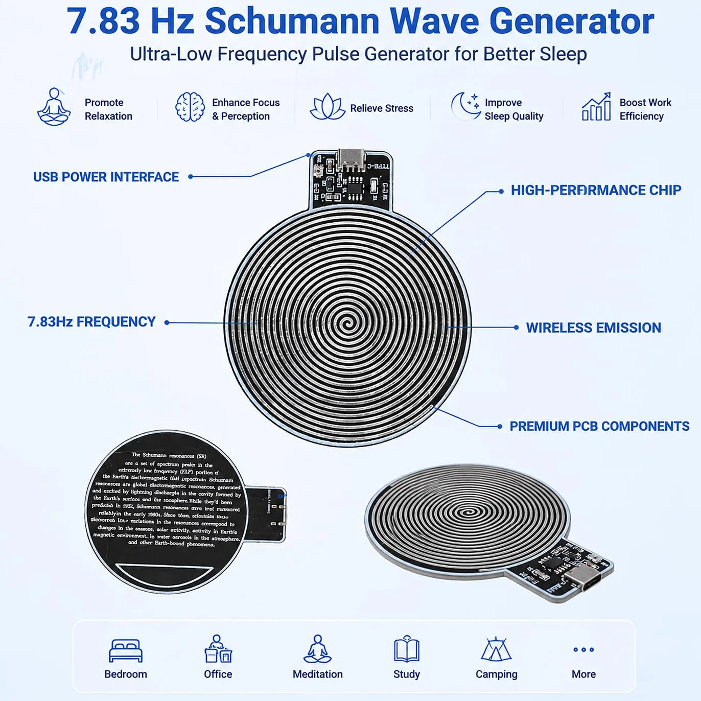 Generator Fal Schumanna, Generator Rezonansu Schumanna 7,8 Hz Generator Impulsów Fal O Ultra Niskiej Częstotliwości, Do Poprawy Jakości Snu