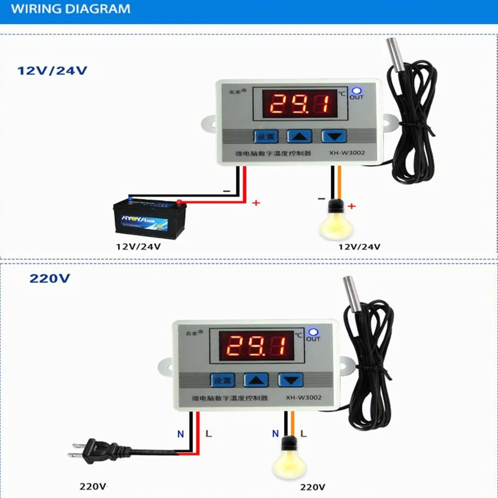 Termostat cyfrowy z regulatorem temperatury do klimatyzacji i ogrzewania (AC220V)