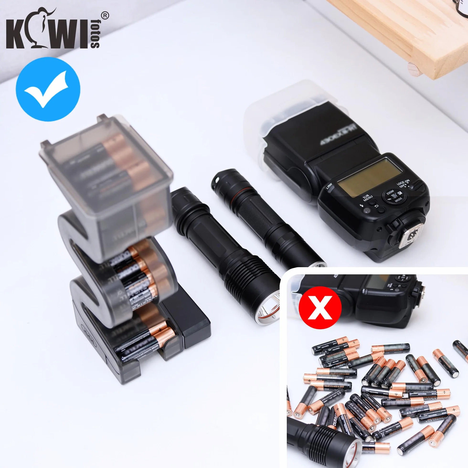 KIWIFOTOS organizer na baterie AAA + stojak do przechowywania do 35 baterii AAA + 27 baterii AA z testerem baterii IK.EA Skadis