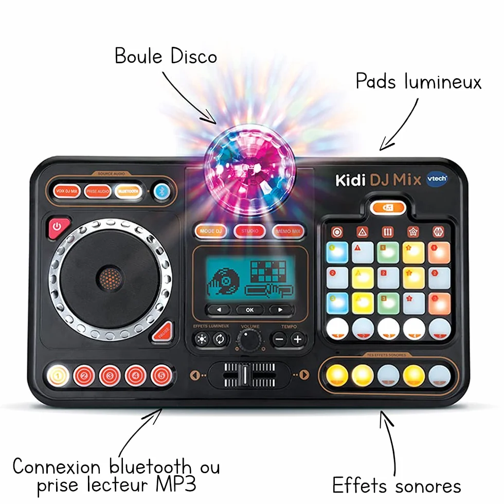 Vtech Kidi Dj Mix VTH80-547305 Mikser, Czarny, 36,5 x 23,5 x 9,2 cm