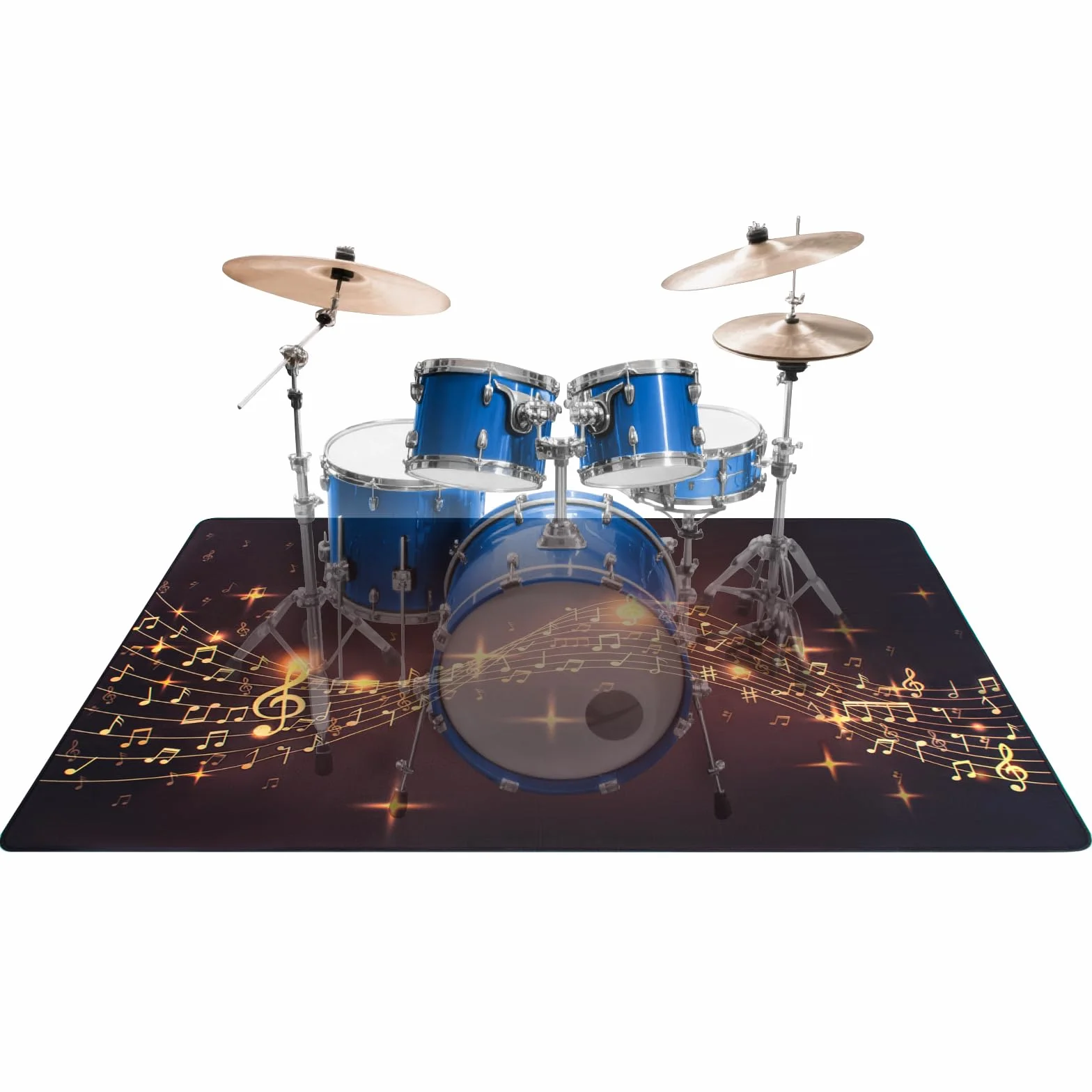OUUTMEE 160 x 120 cm, antypoślizgowa mata na baterie, elektroniczna mata do ćwiczeń perkusyjnych, akcesoria do baterii jazzowych, ochrona podłogi (wzór nut muzycznych)