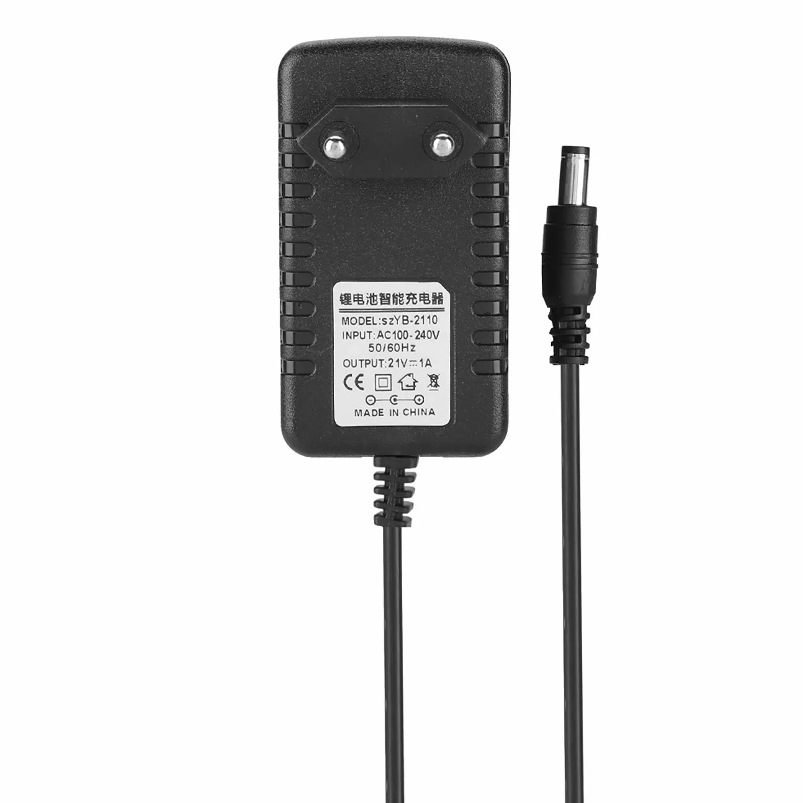 21 V 1A Ligi -Ion Akuaryjnik z Grubym Miedzianym Rdzeniem, Ognioodpornym Stopem PC i Szerokim Napięciem - ładowarka Adaptacyjna do (Wtyczka UE 100-240 V.)